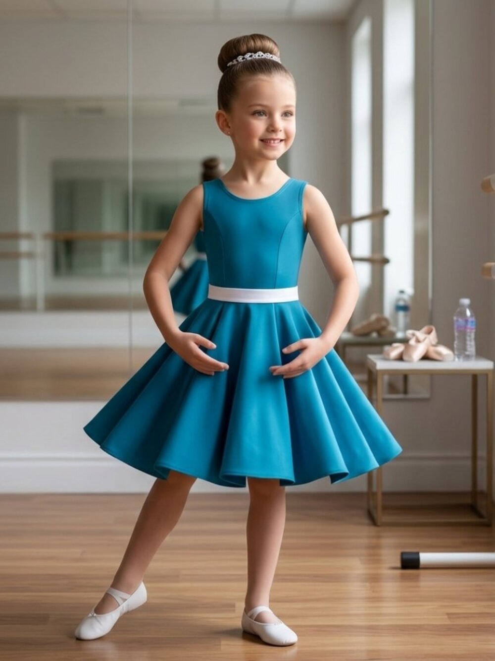 Weissman Dance Costume Style 10812 Size IC Teal‎ Blue Fit & Flare EUC